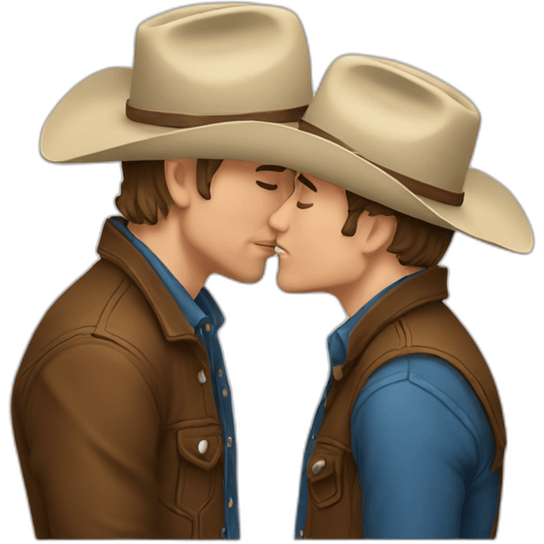 White male cowboys kissing emoji