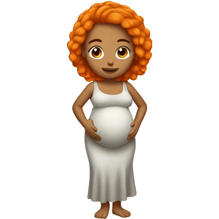 Pregnant Mexican girl with orange hair  emoji