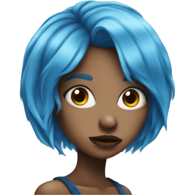 Mad blue hair girl emoji