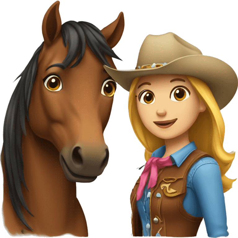 Horse and cowgirl emoji