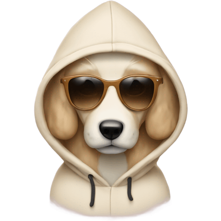 Cream doodle wearing a hoodie and sunglasses emoji