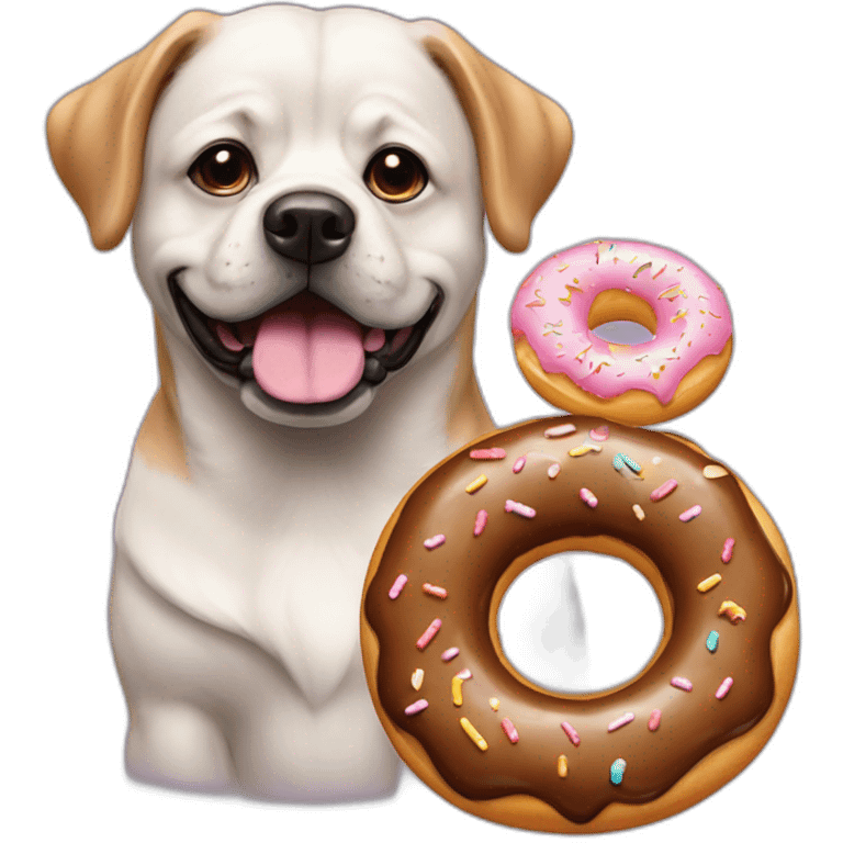 Mélange de chien et de donut emoji