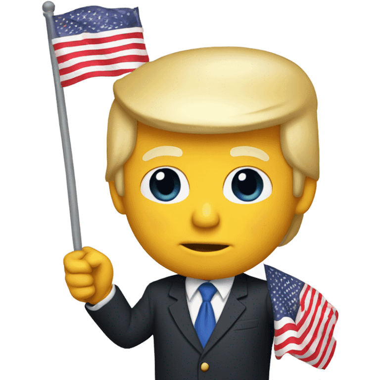 Donald trump with an American flag emoji