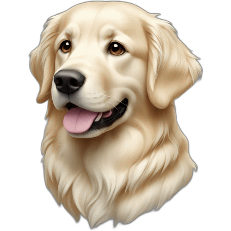 Un golden retriever blanc emoji