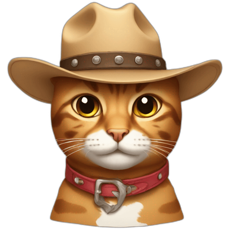 Cat wearing a cow boy hat emoji