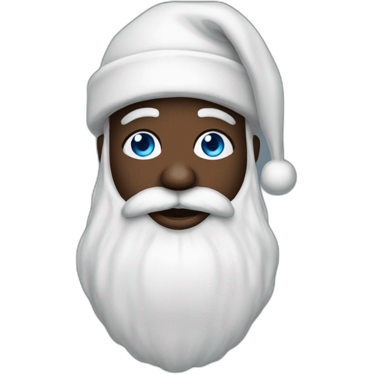 black santa with and blu eyes emoji