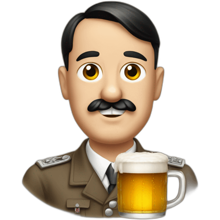 adolf hitler enjoying beer emoji