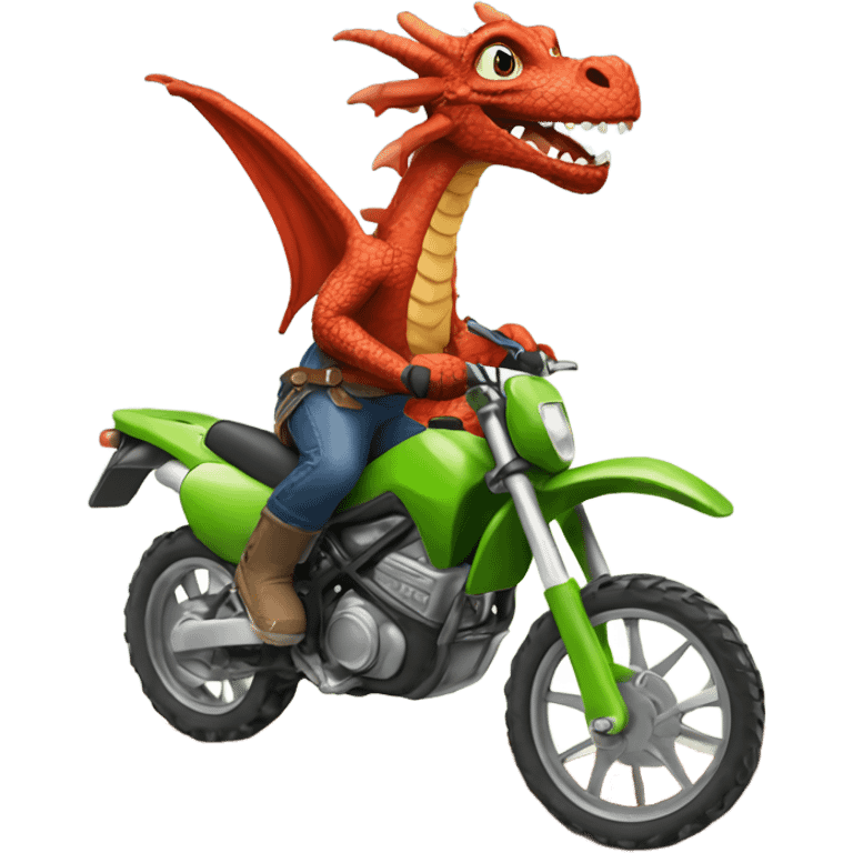 Dragon riding dirt bike emoji