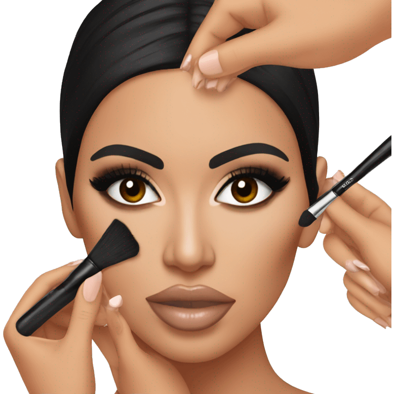 kim kardashian doing her makeup emoji