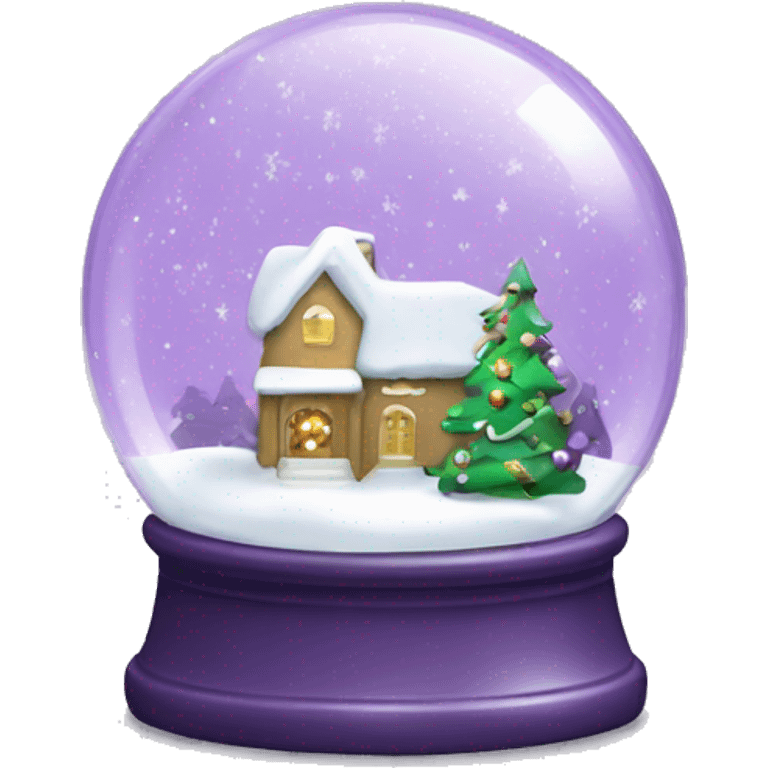 Lilac Christmas decorated snow globe emoji