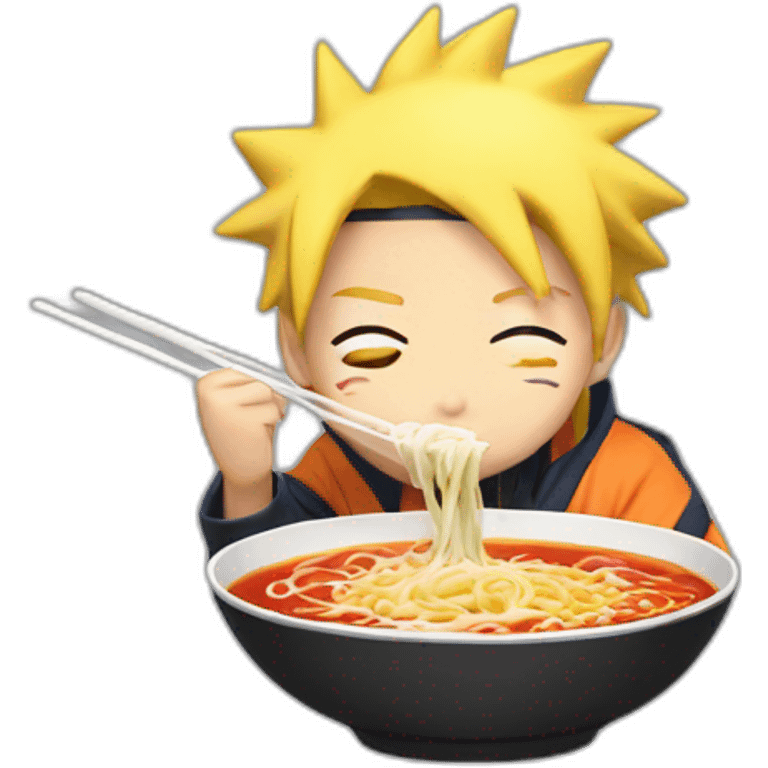 Naruto eating a ramen emoji