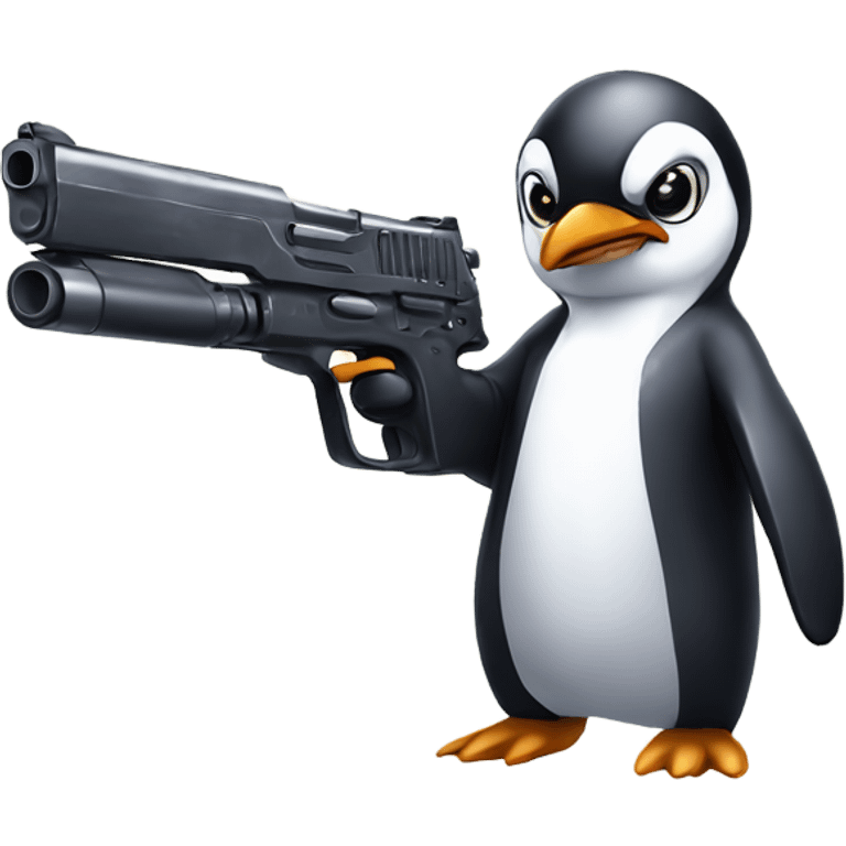 Penguin with gun anime emoji