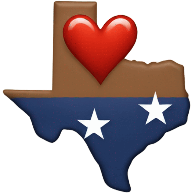 Texas with a heart in the middle  emoji