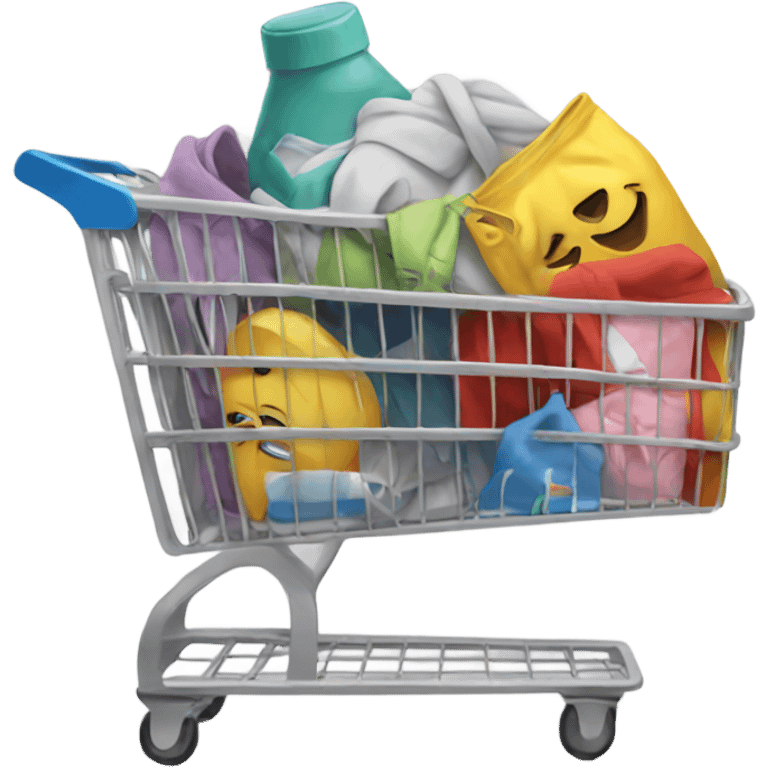 Shopping cart full of clothes emoji