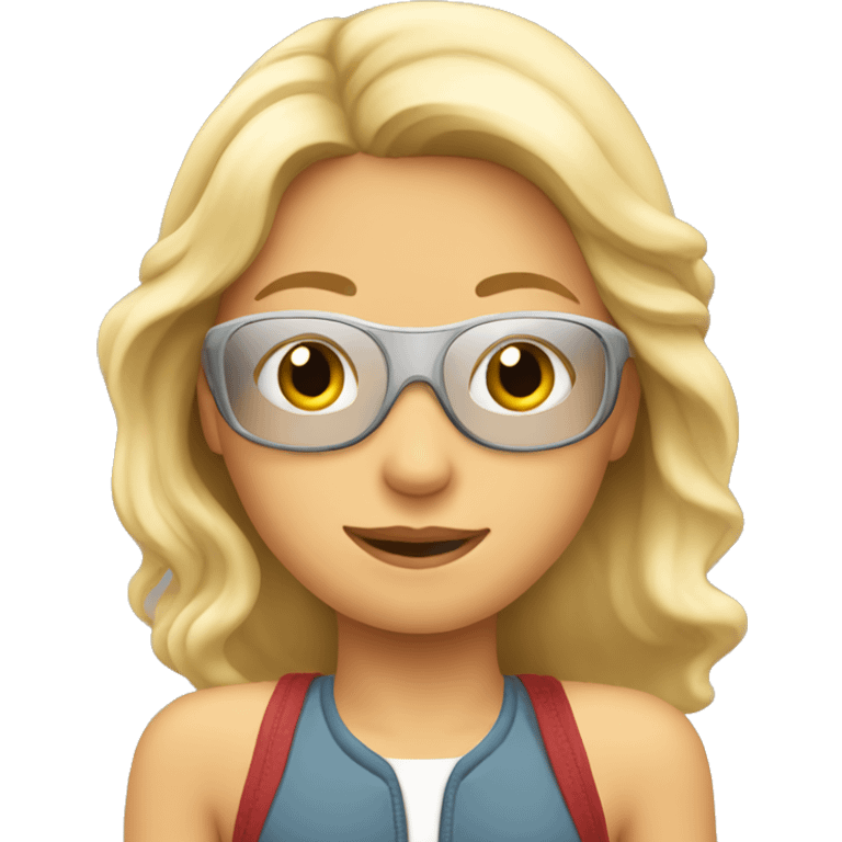 Blonde girl flying a plane emoji