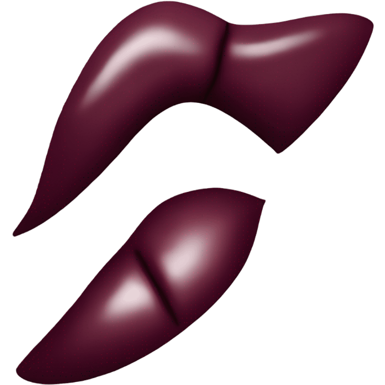 A burgundy-colored lipstick kiss mark. emoji