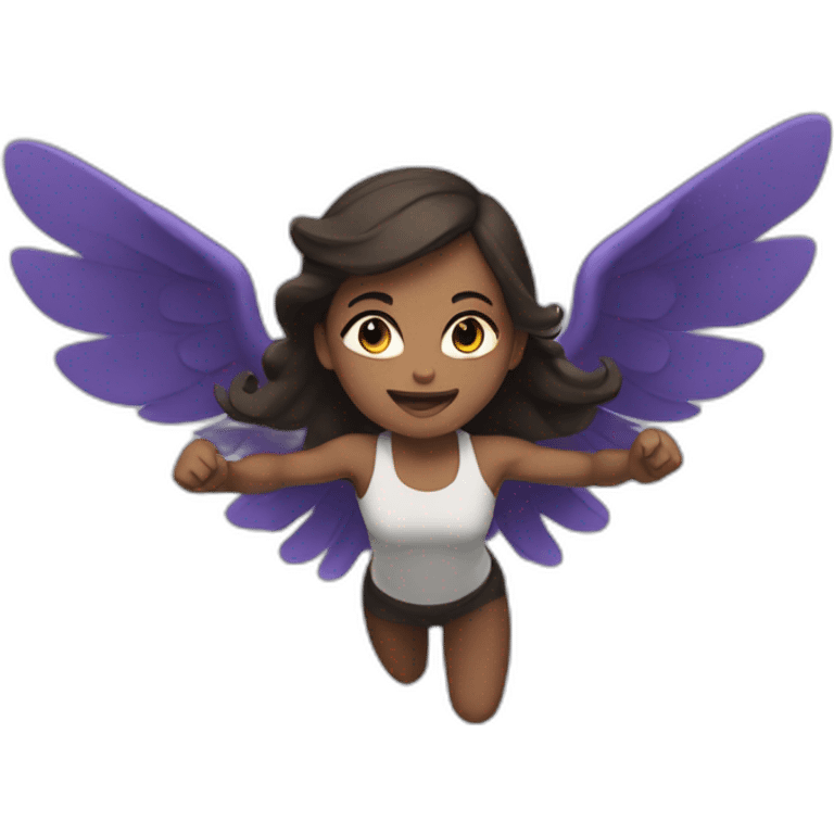 A girl flies with tremendous power in her hand  emoji