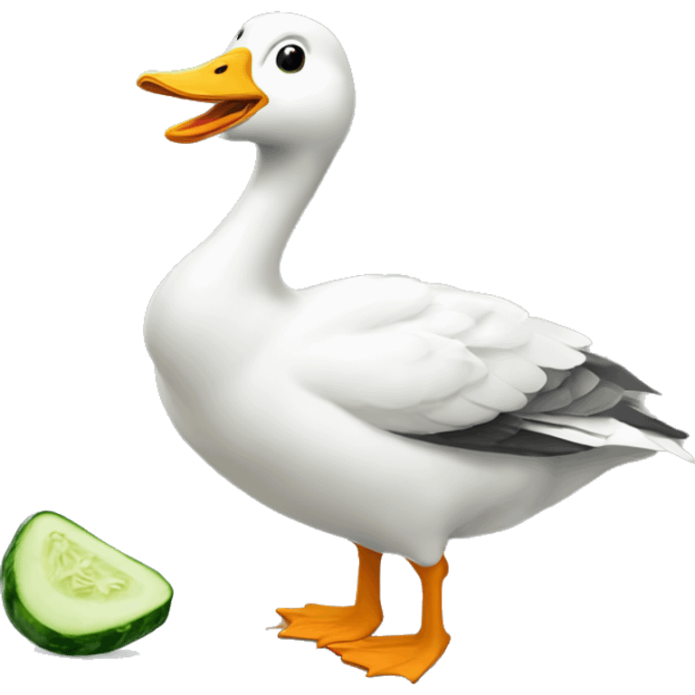 goose eating cucumber emoji