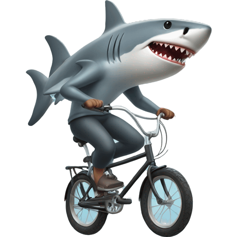 Shark riding a bike  emoji