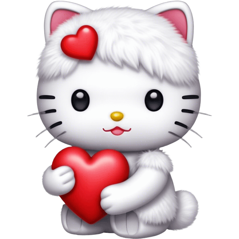 hello kitty holding heart  emoji