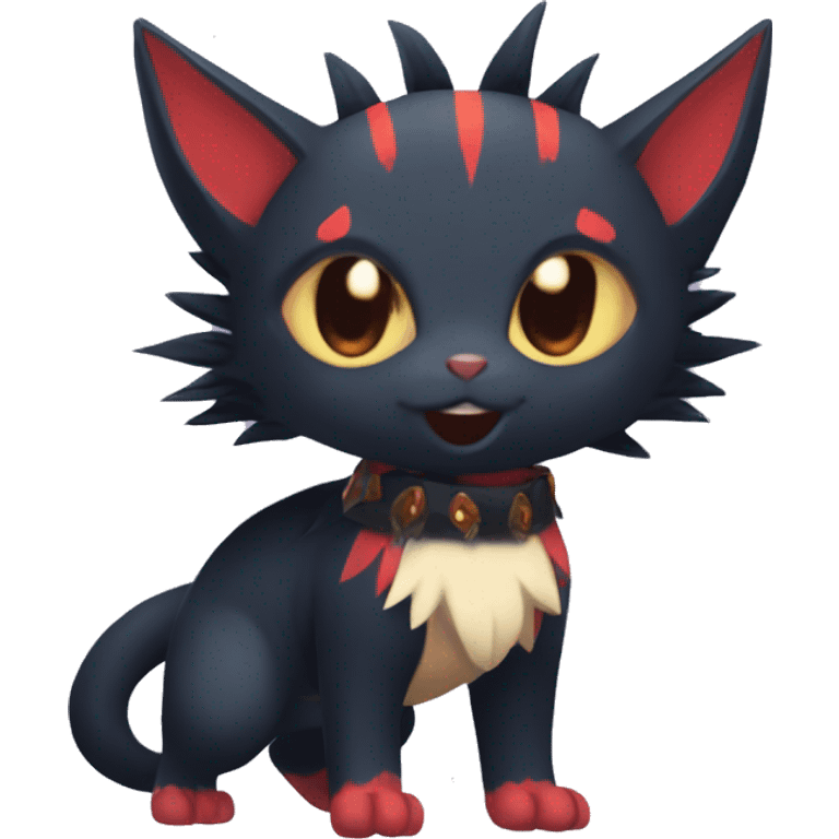  Kawaii Edgy Cool Beautiful Nargacuga-Litten full body emoji