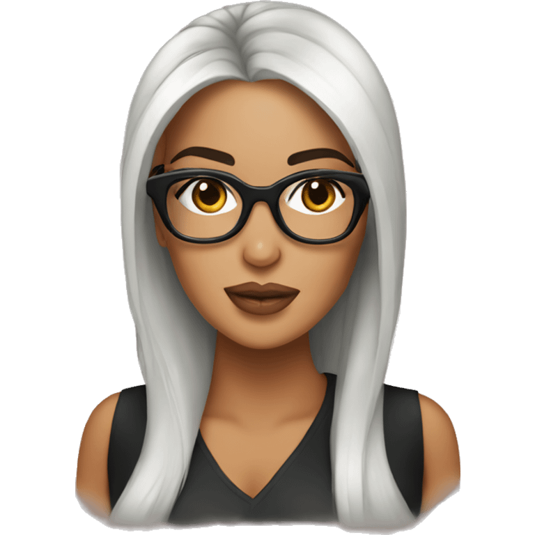 Kim K wearing glasses emoji