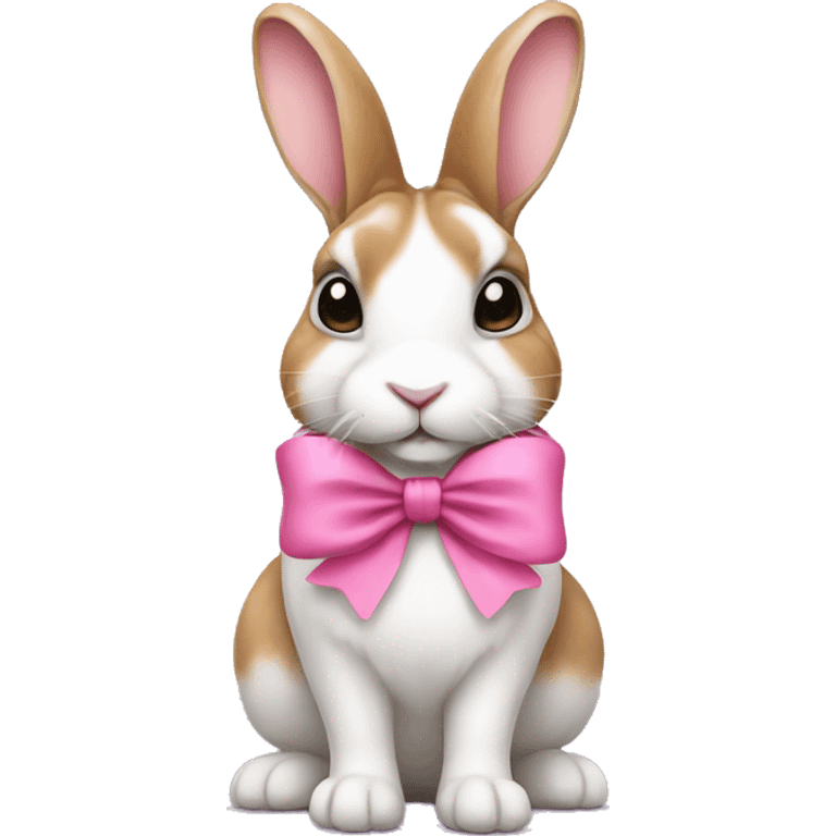 Dutch rabbit with a pink bow  emoji