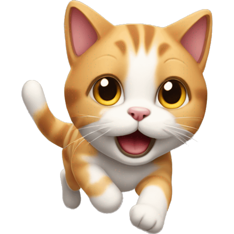 a cute cat on the run emoji