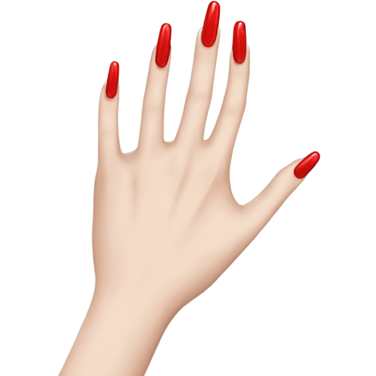 Longer nails Red, long white hand emoji