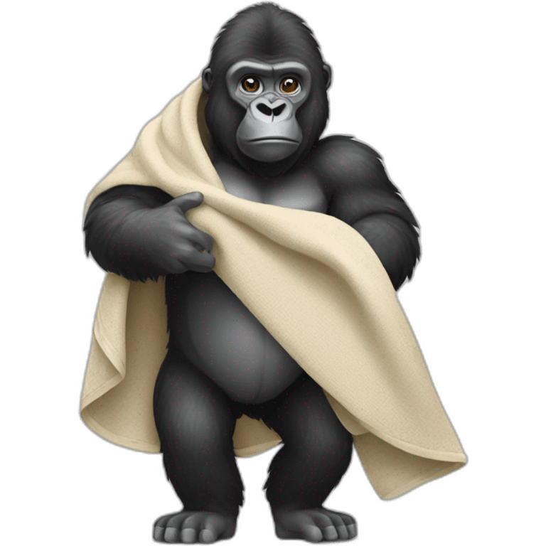 Gorilla holding a blanket emoji