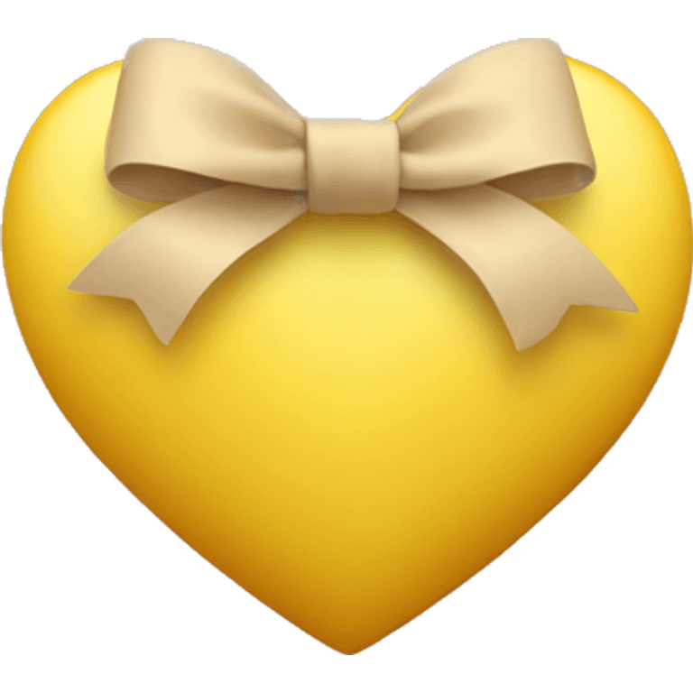 Yellow heart with a beige bow emoji