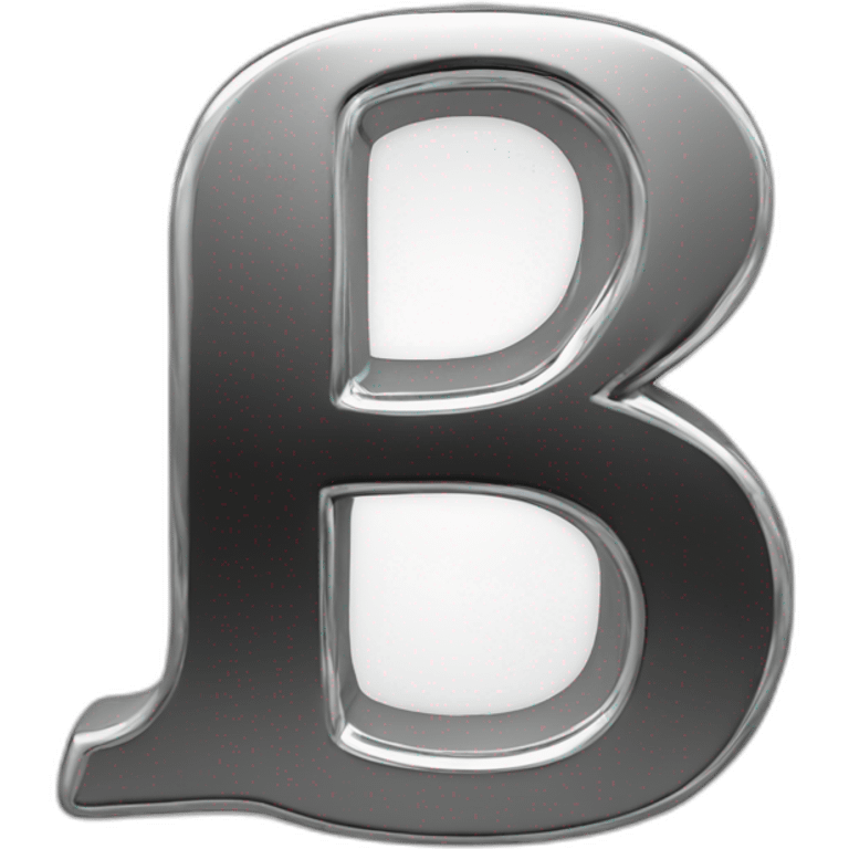 letter B, 3d effect, chrome on black back emoji