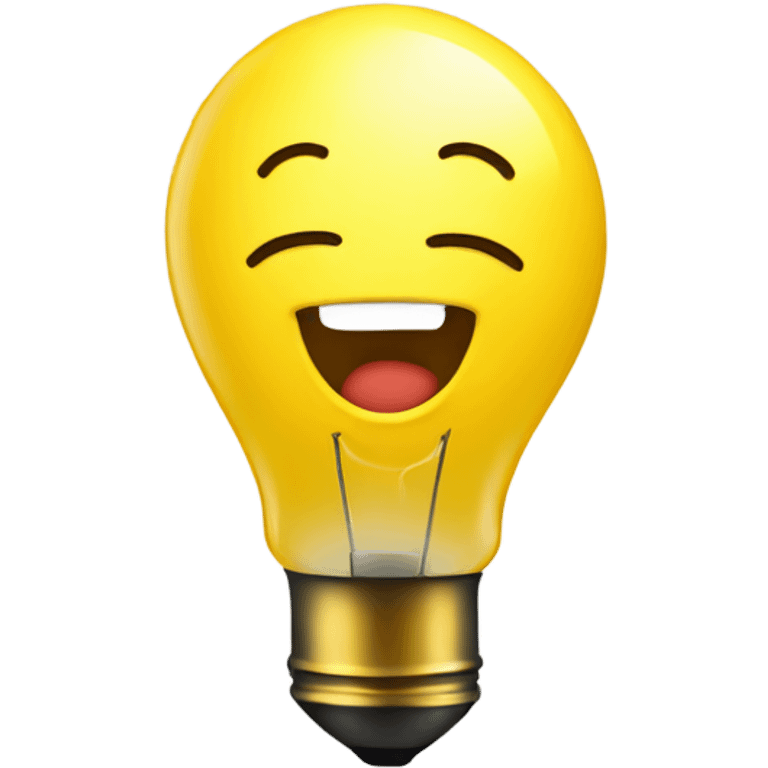 A yellow bulb feeling happy  emoji