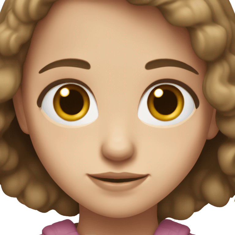 girl with brown hair, hazel eyes and fair skin emoji