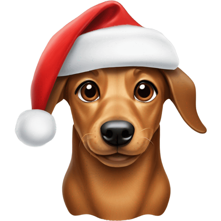 weiner dog santa hat emoji