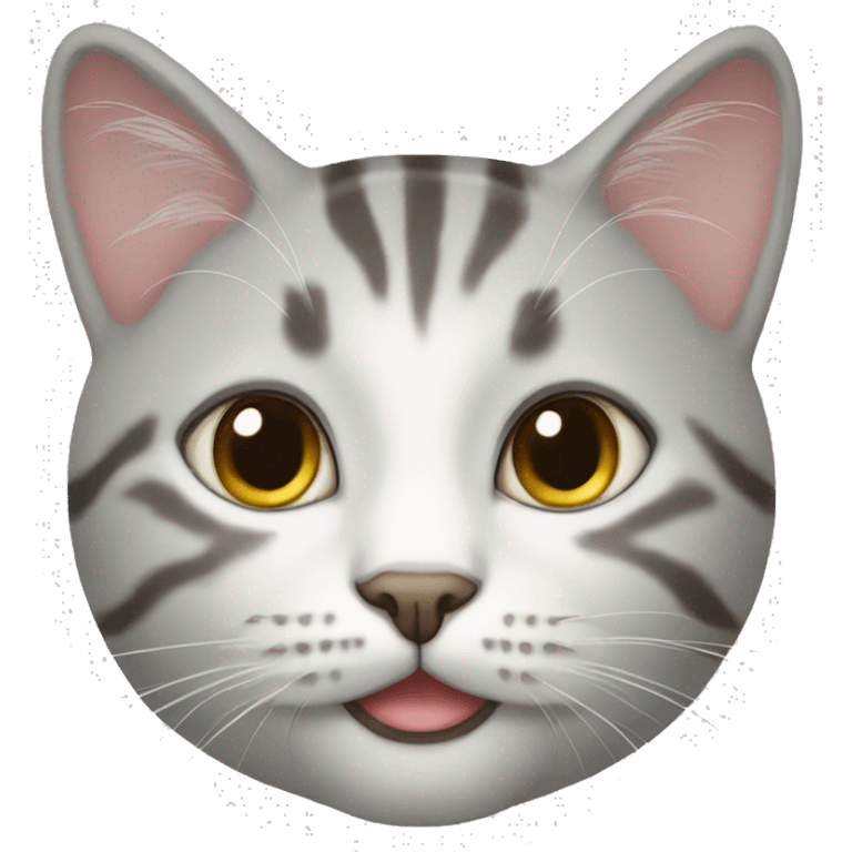 white and grey tabby cat emoji