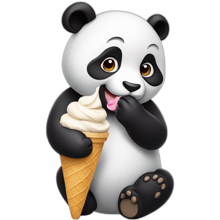 Panda eating ice cream emoji