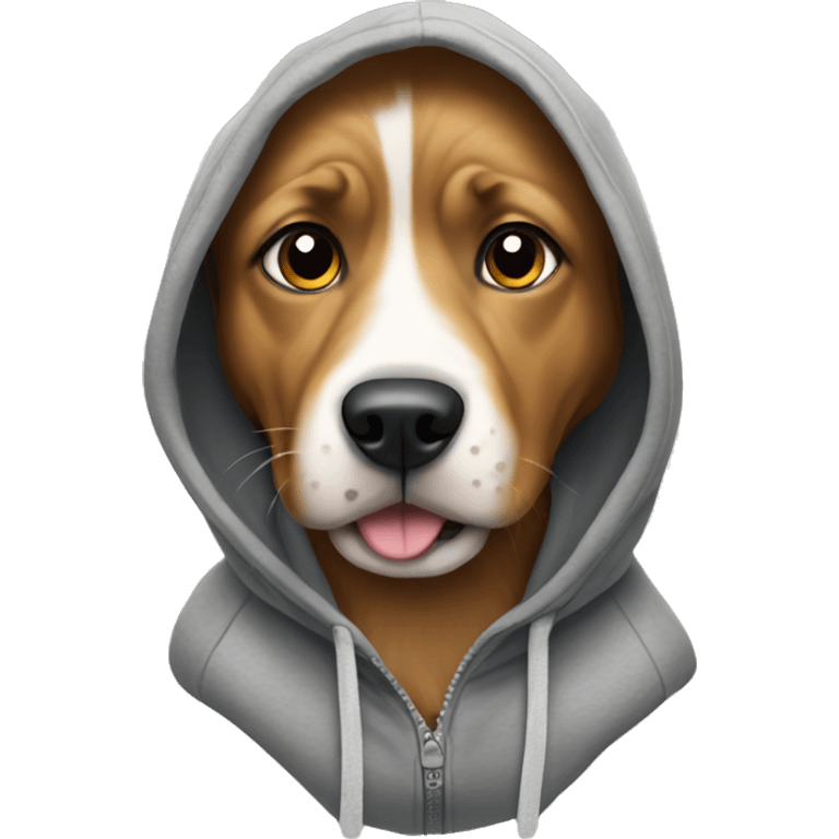 Dog wearing a hoodie  emoji