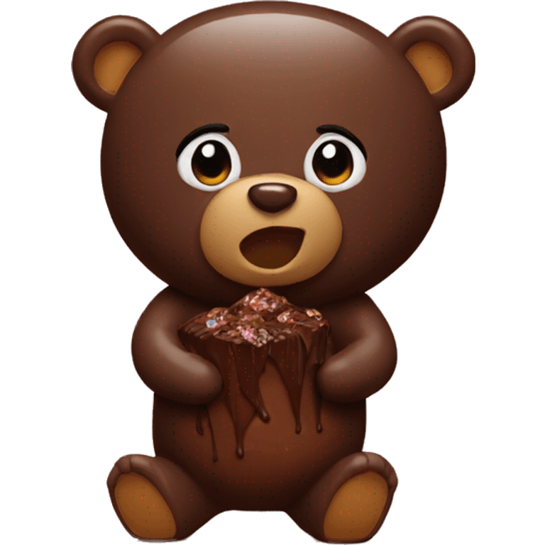 Bears covered in chocolate emoji