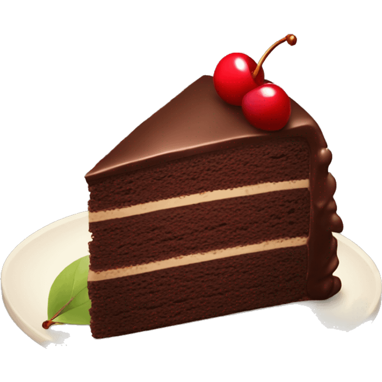 Chocolate cake with cherry  emoji