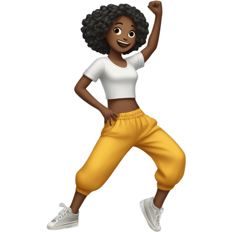 Dancing girl in oversize pants  emoji