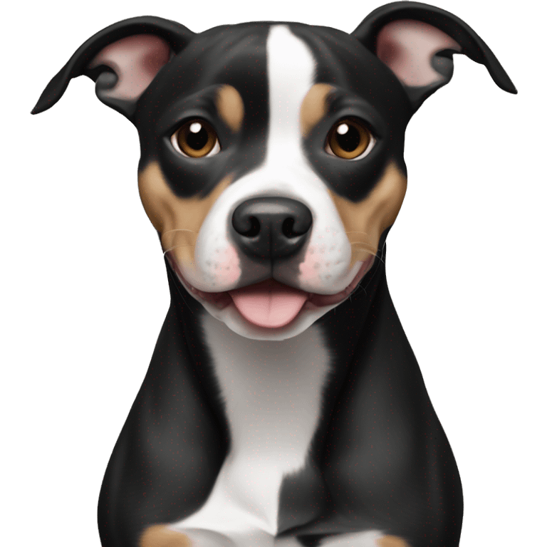 pitbull Chihuahua mix black with white  emoji