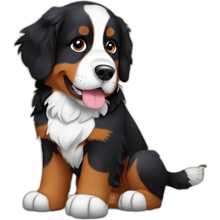 bernese mountain dog reading sheet music emoji