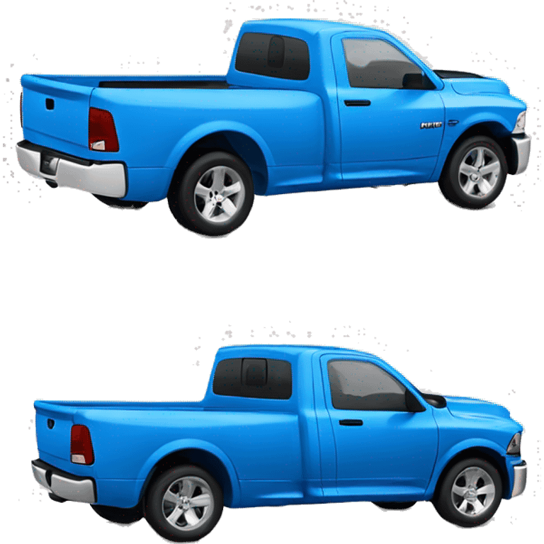 Smurf blue colored truck. The truck is a ram 2017 hemi single cab. Make it look like a cartoon or Lego please emoji