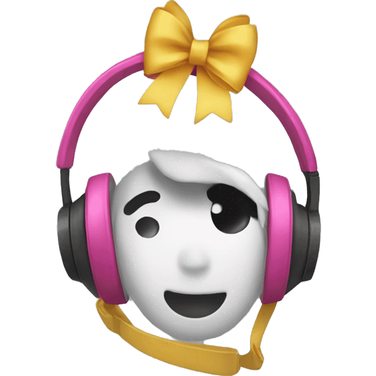 Headphone with bow emoji