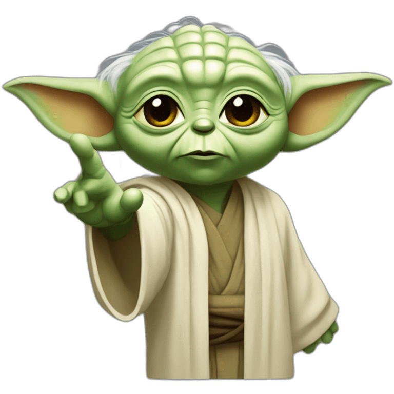 Yoda with Hand up emoji