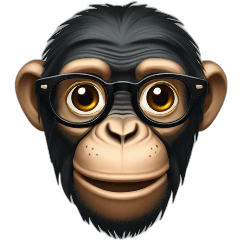 Chimpanzé lunettes noires emoji