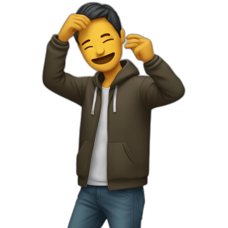 Man doing dab emoji