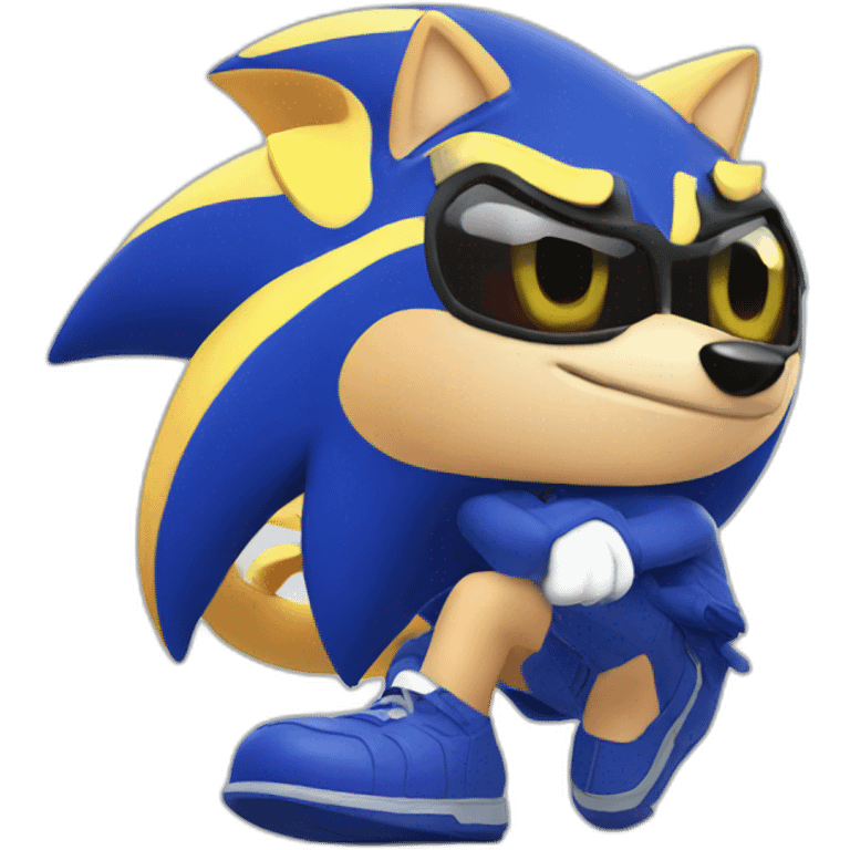 Hi with Sonic the headhog emoji