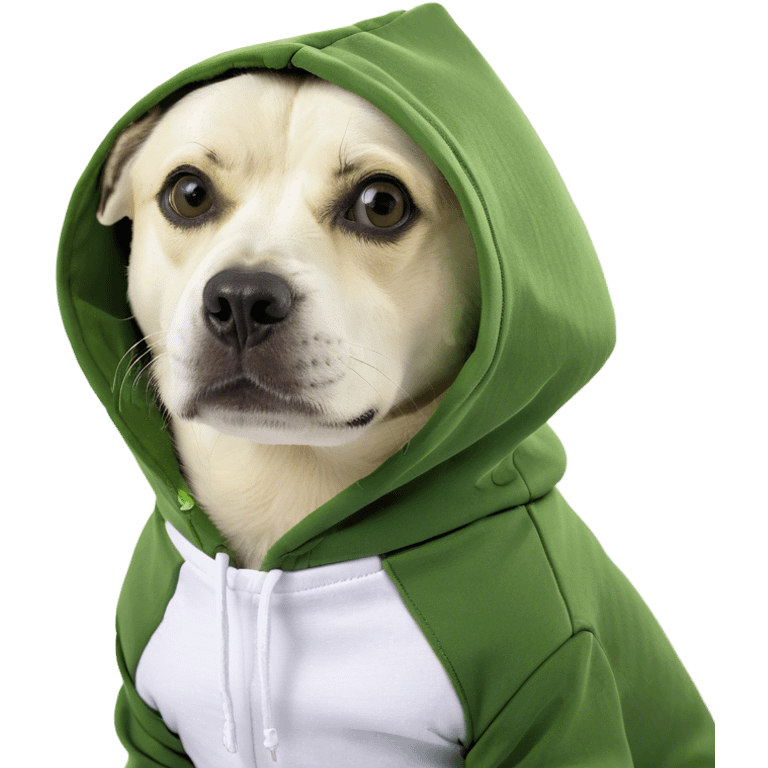 Dog wearing a hoodie emoji